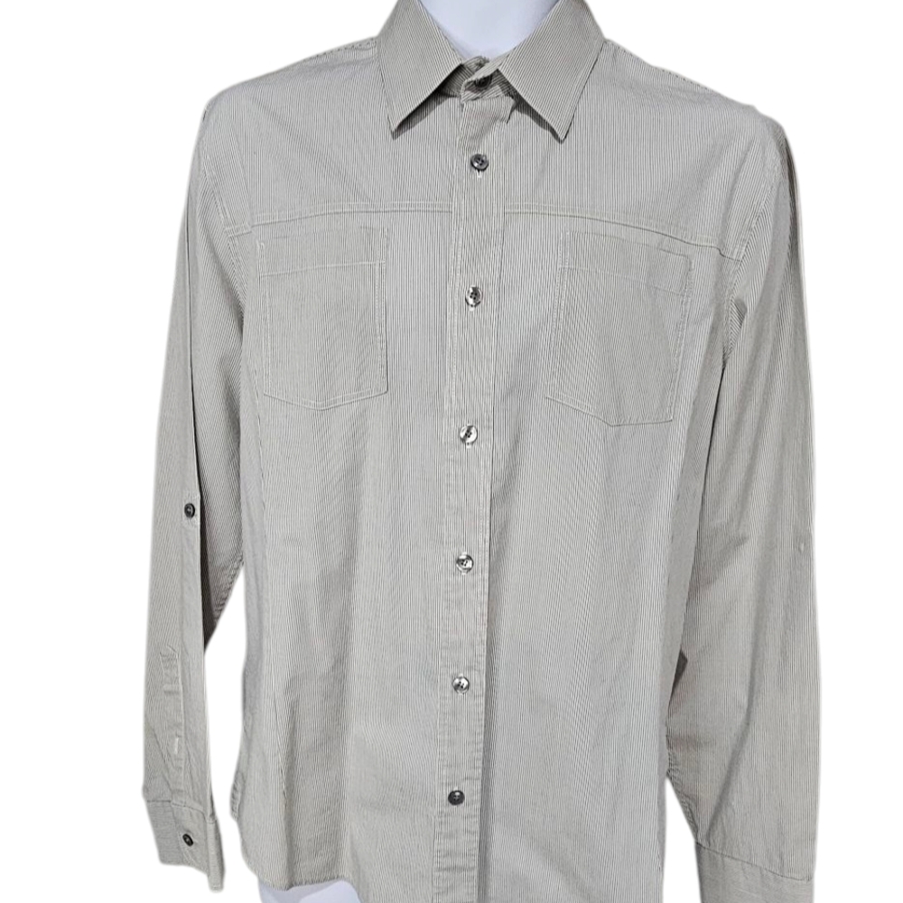 Murano Modern Comfort Normal Fit Men's Dress Shirt, L, TS2